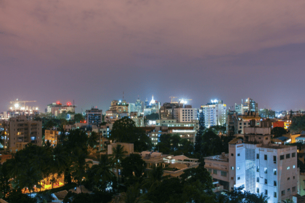Bengaluru's skyline at night. Source: Canva