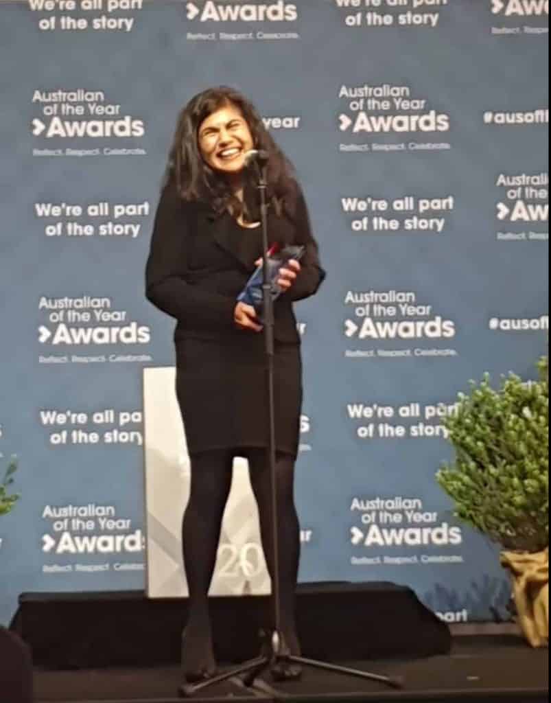 Prof. Veena Sahajwalla at this year's NSW Australian of the Year Awards (Pic: Jyuthika Vyas)
