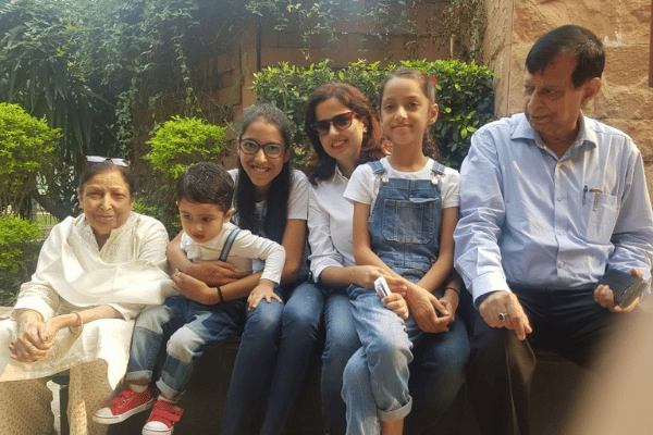 Anshika Maini with her family in India. Source: supplied