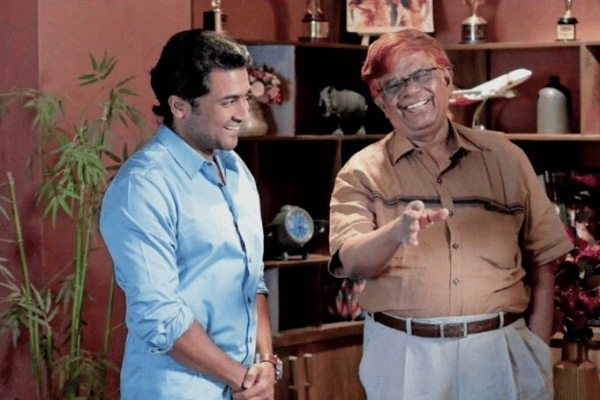Actor Suriya with the real life Justice K Chandru. Source: Twitter