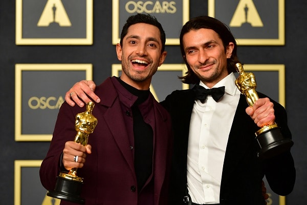 Riz Ahmed and Aneil Karia at the 94th Academy Awards. (Source: Twitter)